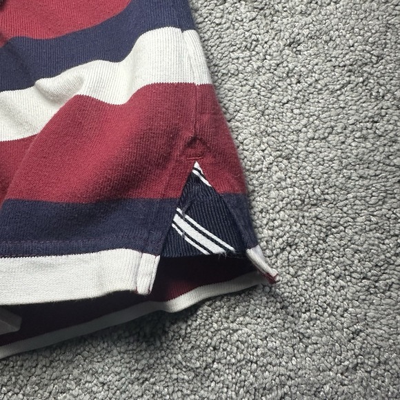 Tommy Hilfiger Rugby Long Sleeve Shirt Mens L Large Striped Red Blue White - Picture 8 of 14